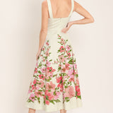 BLOSSOM WHISPER WOVEN MIDI DRESS