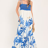 PALM ESCAPE WOVEN MAXI DRESS