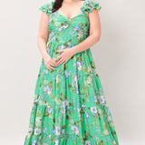 FRESH BLOSSOM WOVEN MAXI DRESS