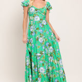 FRESH BLOSSOM WOVEN MAXI DRESS