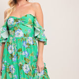 FRESH BLOSSOM WOVEN MAXI DRESS