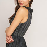 DARK ELEGANCE WOVEN MIDI DRESS