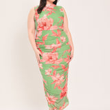 PARADISE GLOW POWER MESH MIDI DRESS