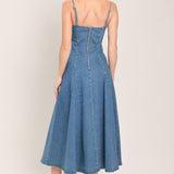 INDIGO WHISPER DENIM MIDI DRESS