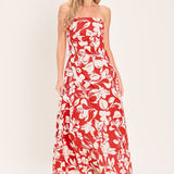 VIBRANT PETAL WOVEN MIDI DRESS