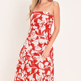 VIBRANT PETAL WOVEN MIDI DRESS