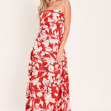 VIBRANT PETAL WOVEN MIDI DRESS