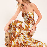 AMBER PALM PARADISE WOVEN MAXI DRESS