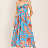 LAGOON ROMANCE WOVEN MIDI DRESS