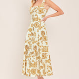 CITRUS COAST WOVEN MIDI DRESS