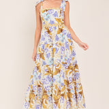 SOFTLY SUNKISSED WOVEN MIDI DRESS