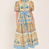 ROYAL GARDEN SOIREE WOVEN MIDI SHIRT DRESS