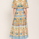 ROYAL GARDEN SOIREE WOVEN MIDI SHIRT DRESS