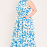 BLUE CHATEAU WOVEN MAXI DRESS