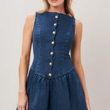 MODERN SWEET DENIM MINI DRESS