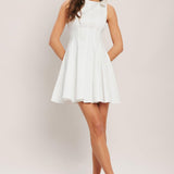 ELEGANT MOMENT WOVEN MINI DRESS