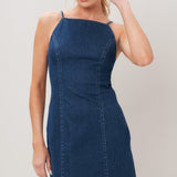SECOND SKIN DENIM MINI DRESS