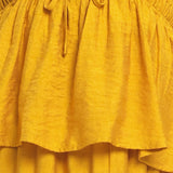 MUSTARD BLOOM WOVEN MAXI DRESS