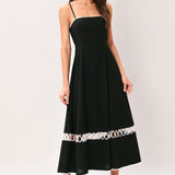 NOIR WHISPER WOVEN MIDI DRESS