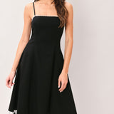 NOIR WHISPER WOVEN MIDI DRESS