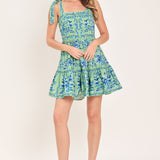 MINT BLOSSOM BABYDOLL WOVEN MINI DRESS