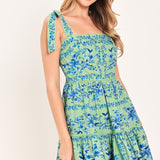 MINT BLOSSOM BABYDOLL WOVEN MINI DRESS
