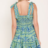 MINT BLOSSOM BABYDOLL WOVEN MINI DRESS