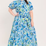 OCEAN GARDEN WOVEN MIDI DRESS