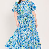 OCEAN GARDEN WOVEN MIDI DRESS