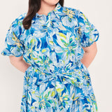 OCEAN GARDEN WOVEN MIDI DRESS