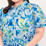 OCEAN GARDEN WOVEN MIDI DRESS