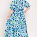 OCEAN GARDEN WOVEN MIDI DRESS