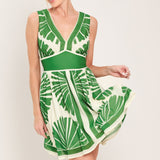 PALM BREEZE WOVEN MINI DRESS