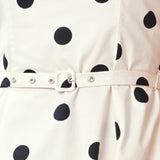 PURE POLKA WOVEN MIDI DRESS