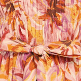 APRICOT BLOSSOM WOVEN MIDI DRESS