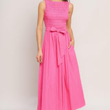 PINK RADIANCE WOVEN MIDI DRESS