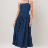REFINED FLOW WOVEN MIDI DRESS