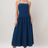 REFINED FLOW WOVEN MIDI DRESS