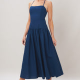 REFINED FLOW WOVEN MIDI DRESS