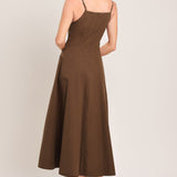 EARTHY GRACE WOVEN MIDI DRESS