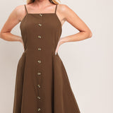 EARTHY GRACE WOVEN MIDI DRESS