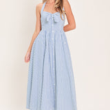 FRESH DAY STRIPE WOVEN MIDI DRESS