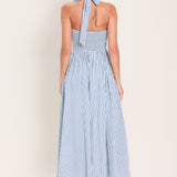 FRESH DAY STRIPE WOVEN MIDI DRESS