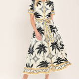 MONACO MOONLIGHT WOVEN SHIRT MIDI DRESS