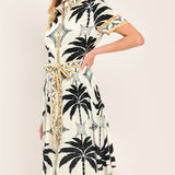 MONACO MOONLIGHT WOVEN SHIRT MIDI DRESS