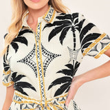 MONACO MOONLIGHT WOVEN SHIRT MIDI DRESS