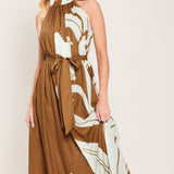 MOCHA SERENITY WOVEN MAXI DRESS