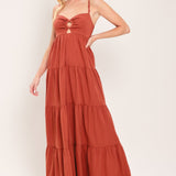 AMBER WAVE WOVEN MAXI DRESS