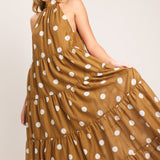 HONEY POLKA WOVEN MAXI DRESS