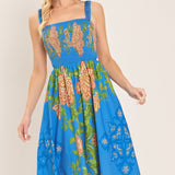SPRINGTIME IN PARIS WOVEN MIDI DRESS